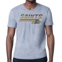 New Orleans Saints Starter Heather Gray Logo Push Graphic T-Shirt