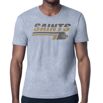 New Orleans Saints Starter Heather Gray Logo Push Graphic T-Shirt
