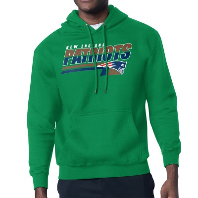 New England Patriots Starter Kelly Green Logo Push Graphic Hoodie