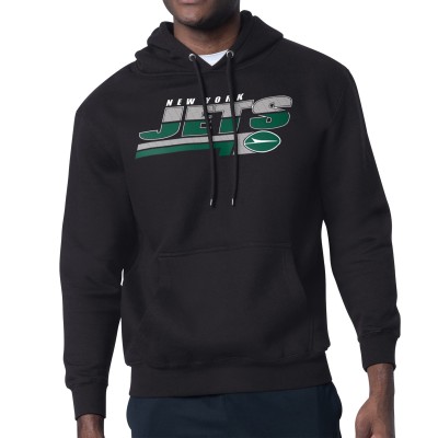 New York Jets Starter Black Logo Push Graphic Hoodie