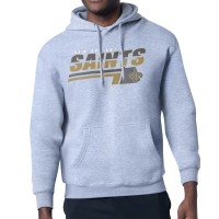 New Orleans Saints Starter Heather Gray Logo Push Graphic Hoodie