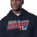 New England Patriots Starter Navy Logo Push Graphic Hoodie