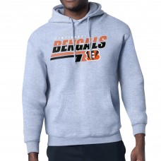 Cincinnati Bengals Starter Heather Gray Logo Push Graphic Hoodie