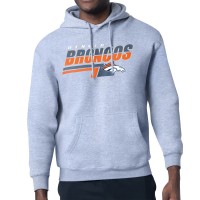 Denver Broncos Starter Gray Logo Push Graphic Hoodie