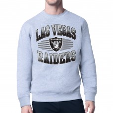 Las Vegas Raiders Starter Heather Gray Team Grit Graphic Fleece Pullover Sweatshirt