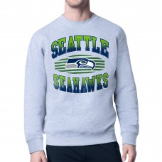 Seattle Seahawks Starter Heather Gray Team Grit Graphic Fleece Pullover Sweatshirt