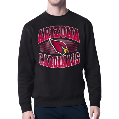 Arizona Cardinals Starter Black Team Grit Graphic Fleece Pullover Sweatshirt