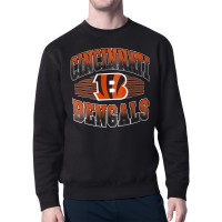 Cincinnati Bengals Starter Black Team Grit Graphic Fleece Pullover Sweatshirt