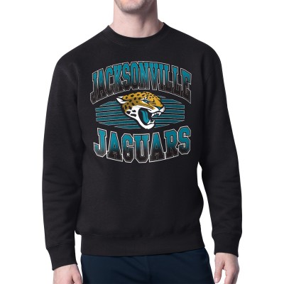 Jacksonville Jaguars Starter Black Team Grit Graphic Fleece Pullover Sweatshirt