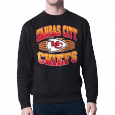 Kansas City Chiefs Starter Black Team Grit Graphic Fleece Pullover Sweatshirt