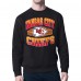 Kansas City Chiefs Starter Black Team Grit Graphic Fleece Pullover Sweatshirt