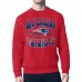 New England Patriots Starter Red Team Grit Graphic Fleece Pullover Sweatshirt