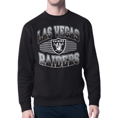 Las Vegas Raiders Starter Black Team Grit Graphic Fleece Pullover Sweatshirt