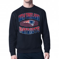 New England Patriots Starter Navy Team Grit Graphic Fleece Pullover Sweatshirt