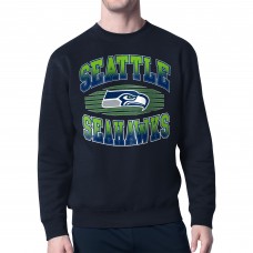 Seattle Seahawks Starter College Navy Team Grit Graphic Fleece Pullover Sweatshirt