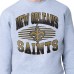 New Orleans Saints Starter Heather Gray Team Grit Graphic Fleece Pullover Sweatshirt