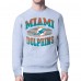 Miami Dolphins Starter Heather Gray Team Grit Graphic Fleece Pullover Sweatshirt
