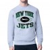 New York Jets Starter Heather Gray Team Grit Graphic Fleece Pullover Sweatshirt New York Jets Starter Heather Gray Team Grit Graphic Fleece Pullover Sweatshirt
