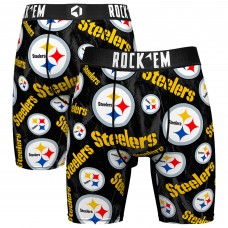 Pittsburgh Steelers Rock Em Socks Logo Boxer Briefs