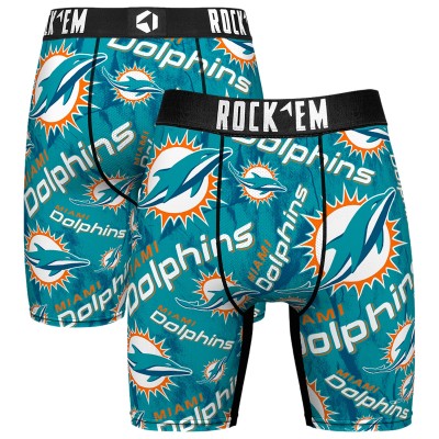 Miami Dolphins Rock Em Socks Logo Boxer Briefs