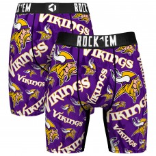 Minnesota Vikings Rock Em Socks Logo Boxer Briefs