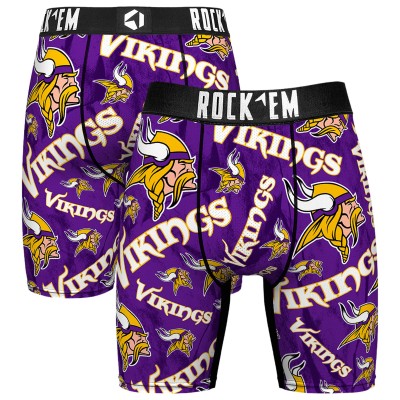 Minnesota Vikings Rock Em Socks Logo Boxer Briefs