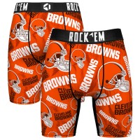 Cleveland Browns Rock Em Socks Logo Boxer Briefs