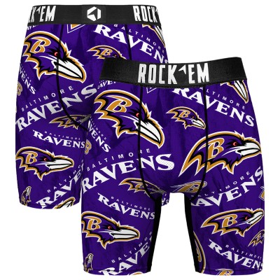 Baltimore Ravens Rock Em Socks Logo Boxer Briefs