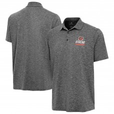 Cincinnati Bengals Antigua Heather Black Streak Par 3 Polo
