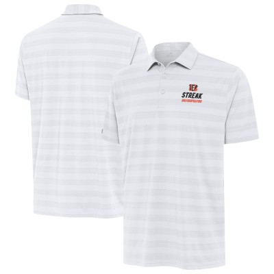 Cincinnati Bengals Antigua White Streak Tunnel Polo