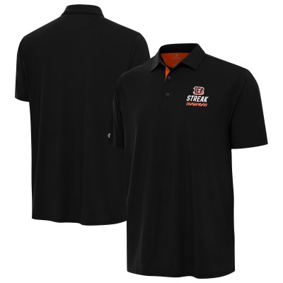 Cincinnati Bengals Antigua Black Streak Era Polo