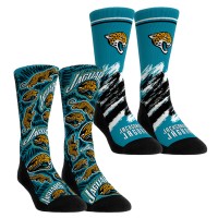 Unisex Jacksonville Jaguars Rock Em Socks Throwback Two-Pack Crew Socks Set