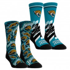 Unisex Jacksonville Jaguars Rock Em Socks Throwback Two-Pack Crew Socks Set