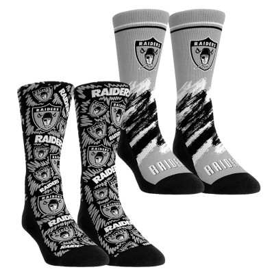 Unisex Las Vegas Raiders Rock Em Socks Throwback Two-Pack Crew Socks Set