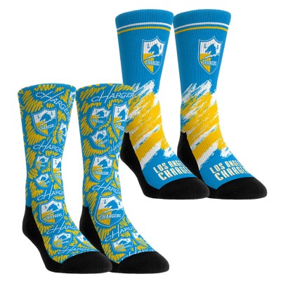Unisex Los Angeles Chargers Rock Em Socks Throwback Two-Pack Crew Socks Set