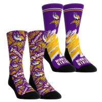 Unisex Minnesota Vikings Rock Em Socks Throwback Two-Pack Crew Socks Set