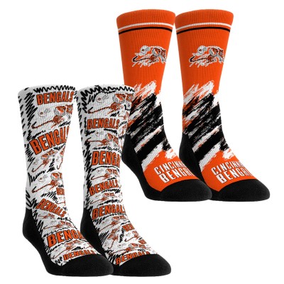 Unisex Cincinnati Bengals Rock Em Socks Throwback Two-Pack Crew Socks Set