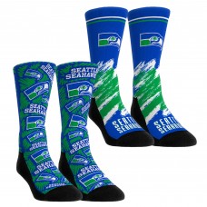 Unisex Seattle Seahawks Rock Em Socks Throwback Two-Pack Crew Socks Set