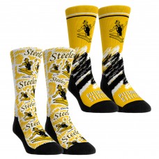 Unisex Pittsburgh Steelers Rock Em Socks Throwback Two-Pack Crew Socks Set