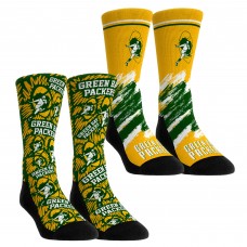 Unisex Green Bay Packers Rock Em Socks Throwback Two-Pack Crew Socks Set