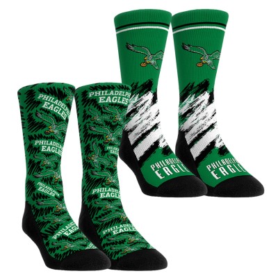 Подростковая Philadelphia Eagles Rock Em Socks Throwback Two-Pack Crew Socks Set