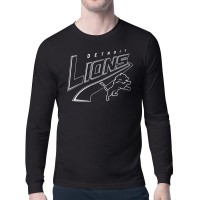 Футболка с длинным рукавом Detroit Lions Starter Black Modern Tailsweep Graphic