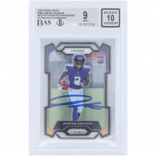 Jordan Addison Minnesota Vikings Autographed 2023 Panini Prizm #368 Beckett Fanatics Witnessed Authenticated 9/10 Rookie Card