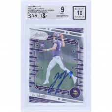 J.J. McCarthy Minnesota Vikings Autographed 2024 Panini Absolute #110 Beckett Fanatics Witnessed Authenticated 9/10 Rookie Card