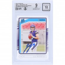 J.J. McCarthy Minnesota Vikings Autographed 2024 Panini Donruss #303 Beckett Fanatics Witnessed Authenticated 9/10 Rookie Card