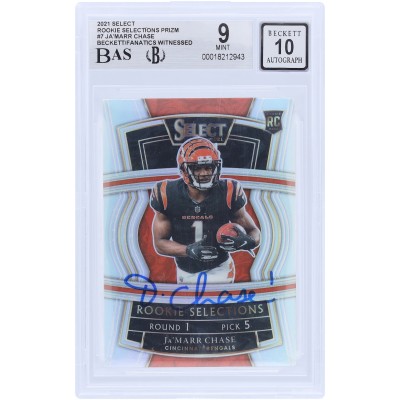JaMarr Chase Cincinnati Bengals Autographed 2021 Panini Select Rookie Selections #RS-7 Beckett Fanatics Witnessed Authenticated 9/10 Rookie Card
