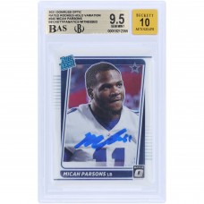 Micah Parsons Dallas Cowboys Autographed 2021 Panini Donruss Optic Holo Variation #245 Beckett Fanatics Witnessed Authenticated 9.5/10 Rookie Card