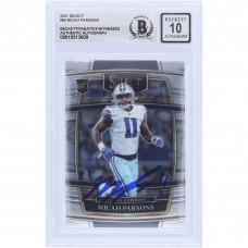 Micah Parsons Dallas Cowboys Autographed 2021 Panini Select Concourse #85 Beckett Fanatics Witnessed Authenticated 10 Rookie Card