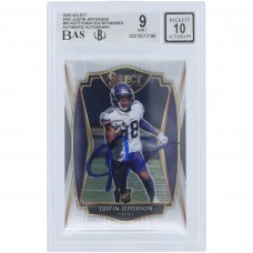 Justin Jefferson Minnesota Vikings Autographed 2020 Panini Select Premier Level #161 Beckett Fanatics Witnessed Authenticated 9/10 Rookie Card