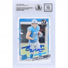 Sam LaPorta Detroit Lions Autographed 2023 Panini Donruss #332 Beckett Fanatics Witnessed Authenticated 10 Rookie Card